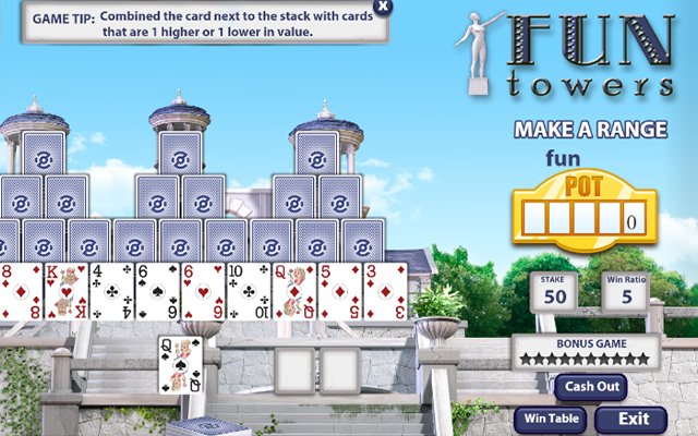 Fun Towers - Speel de kaarten weg