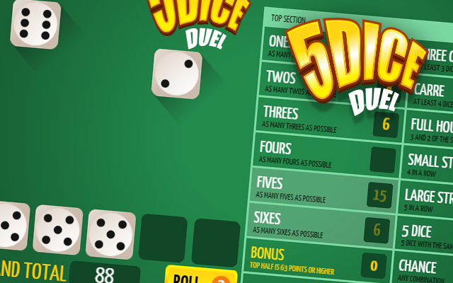 5Dice Duel - A free to play classic Yahtzee dice game