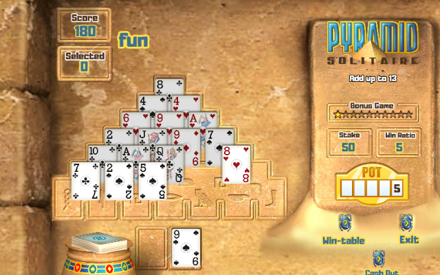 Pyramid Solitaire - Remove all the cards