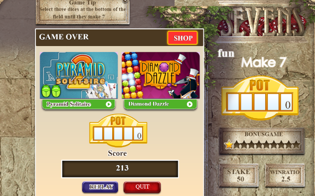 Sevens - Combineer dobbelstenen