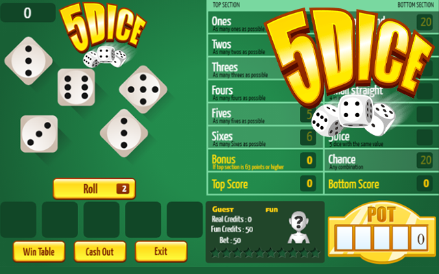5Dice - Stelle Kombinationen her