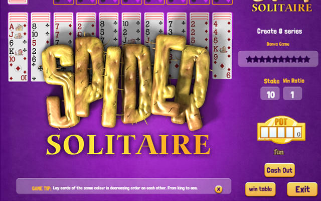 Spider Solitaire - Räume das Tableau ab