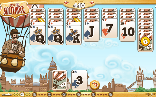 Hot Air Solitaire - Maak hoger-lager combinaties