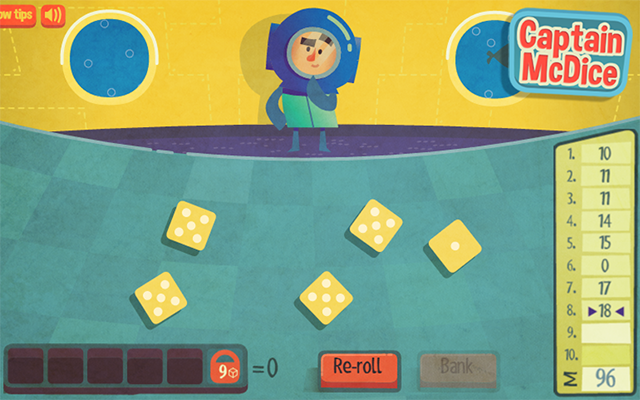 Captain McDice - A free online Yahtzee style dice game